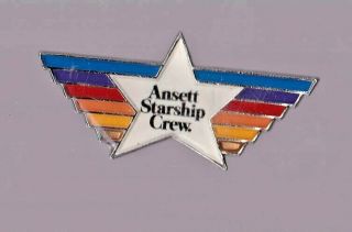 Ansett Airlines Starship Crew Badge 1985 Quite Rare Australian Airlines