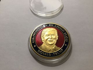 45th President of the United States Donald J.  Trump Challenge Gold Tone Coin 2