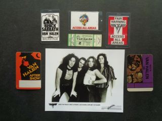 Van Halen,  Roth,  B/w Promo Photo,  5 Backstage Passes,  Vintage 1980 Ticket