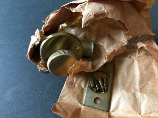 Old Antique Brass Privacy Dead Bolt Door Mortise Lock Night Latch Nos (c)