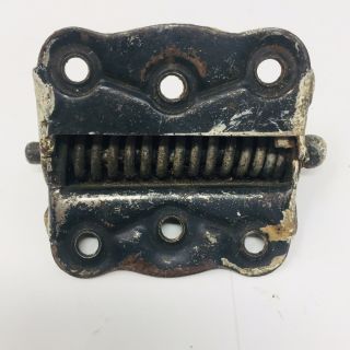 Vintage Antique Spring Loaded Cast Iron Door Hinge Metal Old Hardware Parts 3.  5 "