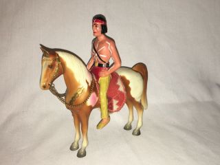 Vintage 1954 - 57 Breyer 242 Plastic Indian Scout Horse Native American Toy