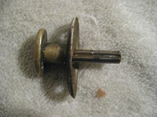 Vtg antique brass door thumb turn knob doorknob mortise lock key latch 2