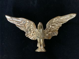 Vintage Brass American Eagle Flag Pole Topper Spread Wings 8 " Inch Finial