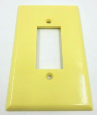 Vintage Yellow Leviton Centura Push Button Switch Wall Cover Old Stock