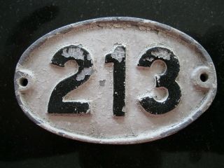Reclaimed Cast Metal Alloy Oval Number,  House,  Gate,  Workshop 213