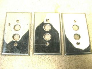 3 Vintage 2 Hole Push Button Electric Wall Switch Covers
