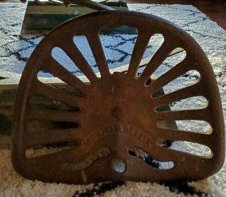 Antique Vintage Mccormick Implement Seat Horse - Drawn Tractor Cast Iron