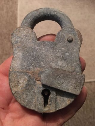 Big Old Steel Padlock Lock With No Key Metal Detecting Find