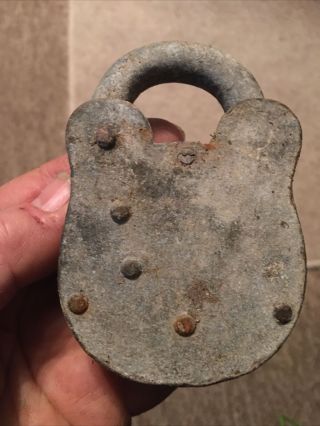 Big Old Steel Padlock Lock with NO Key Metal Detecting Find 3