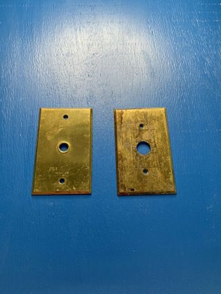 Vintage Single Push Button Switch Cover Plate Brass.  One Is Marked With Bryant.