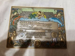 Rare Vintage Us Navy Brass Shellback Certificate Imperium Neptuni Regis