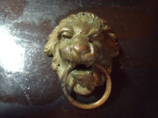Antique Bronze: Lion Head Door Knocker - Unique And Old - French ??