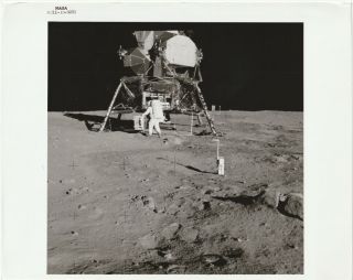 APOLLO 11 ON MOON Buzz Aldrin 1969 Authentic Vintage NASA Photo AS11 - 40 - 5931 2