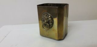 Vintage.  Retro.  Brass.  Matches Holder.  Lions Head.  Fireplace.  Matches