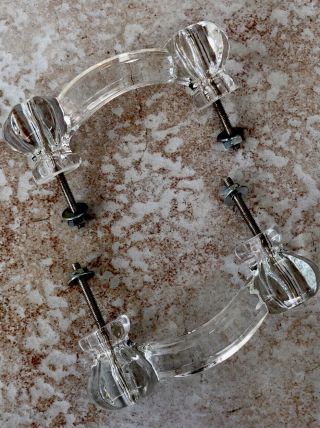Pair Vintage Clear Glass Handles Drawer Cabinet Pulls