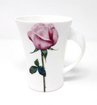 Butchart Gardens Fine Bone China Mug Cup Pink Rose W/elegant Twisted Handle