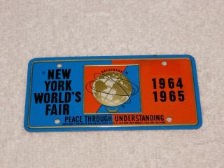 1964 1965 York Worlds Fair Unisphere Mini License Plate For Bicycle