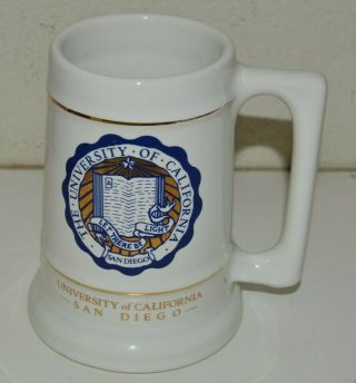 Vintage Large Ceramic Beer Stein Mug San Diego University College Ca Ucsd Rare