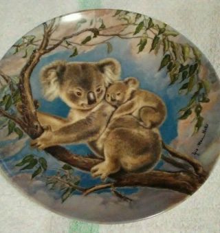 River Shore Ltd Collector Plate Mother And Baby Koala Vintage 1985
