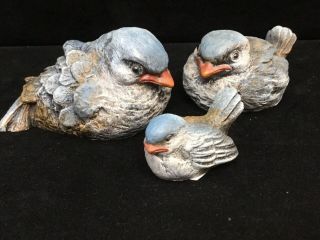 Vintage Danish Design Kesa Blue Bird Family Miniature Figurine Holland
