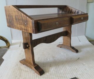 Vintage Enesco Secretary Desk Wooden Wood Miniature Furniture
