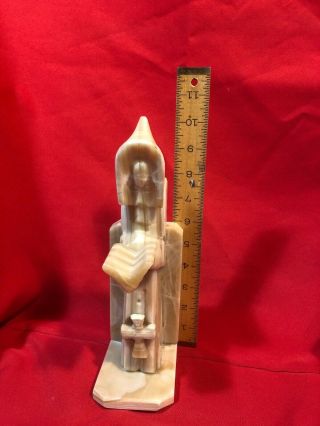 Onyx (?) Marble (?) Alabaster (?) Carved Monk Friar Bookend 2