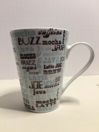 Barnes And Noble Blue And Brown Coffee Or Tea Cup With Coffee Related Text