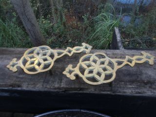 Scarce,  As A Pair,  Of Late Victorian,  Brass Fireside Pot Stands/trivets.
