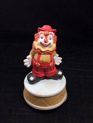 Vintage Porcelain Hand Painted Clown Figurine,  Wind Up Music,  Send In The Clowns