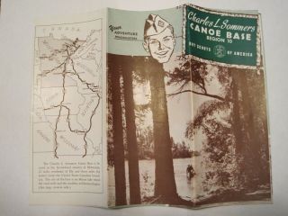 Vintage Boy Scout Charles L Sommers Canoe Base Region 10 Brochure 1950 