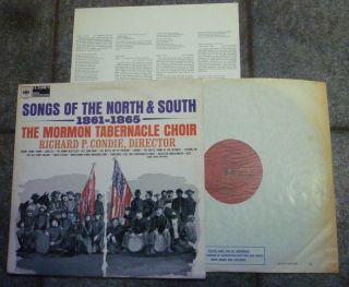 Mormon Tabernacle Choir Songs Of The North & South 1861 Usa Civil War Vinyl Lp