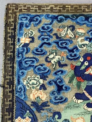 Antique Chinese Embroidery Rank Badge Military Kesi Silk QiLin Mythical Robe 2