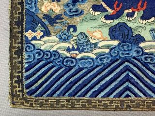 Antique Chinese Embroidery Rank Badge Military Kesi Silk QiLin Mythical Robe 3