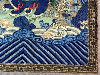 Antique Chinese Embroidery Rank Badge Military Kesi Silk QiLin Mythical Robe 4