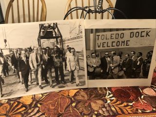 2 Vintage Vice President Hubert Humphrey Press Photographs Toledo Ohio