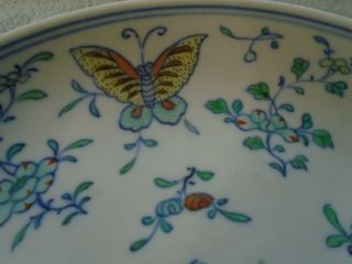 Ref 002 Antique Chinese Famille Rose Plate Decorated With Butterflys In Flora 2