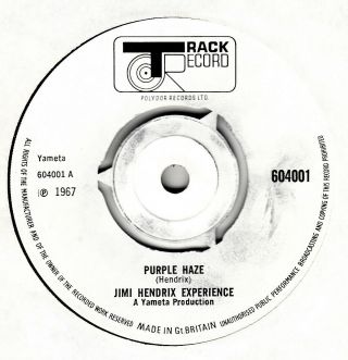 60s Pop Rock The Jimi Hendrix Experience Purple Haze 1967 Uk 7 " Vinyl 45 Ex