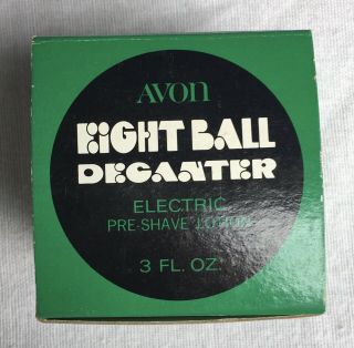 Vintage Avon Eight Ball Decanter Electric Pre - Shave Lotion 3 oz Empty w/ Box 3