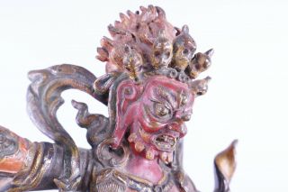Fine Old Chinese Tibetan Bronze Sculpture on Wood Stand Scholar Work Of Art 5