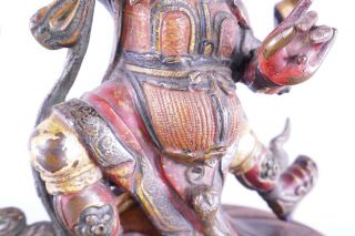 Fine Old Chinese Tibetan Bronze Sculpture on Wood Stand Scholar Work Of Art 6