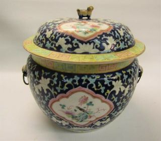 Antique Famille Rose Straits Chinese Peranakan Nonya Blue Kamcheng