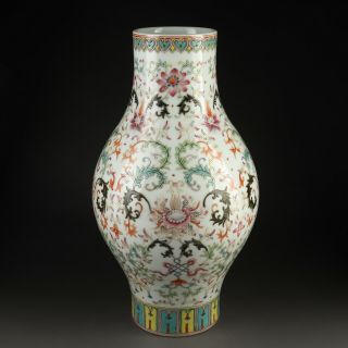 Antique Chinese Famille Rose Porcelain Vase " 12 1/2 " (h) Inches