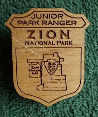 Zion National Park Wood Junior Ranger Badge