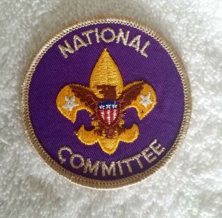 Boy Scouts Of America National Committee Round Purple Patch Plastic Back