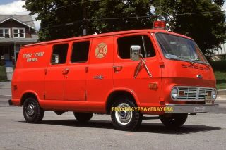 Fire Apparatus Slide - 75? Chevy Rescue Van = West View Pa