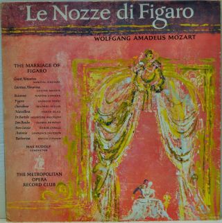 Mozart Le Nozze Di Figaro Max Rudolf Lp Mo 315