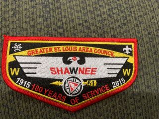 Oa Flap Lodge 51 Shawnee Greater St Louis Area 100th Anniversary Red Yellow