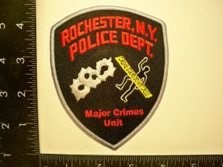 Rare Rochester,  York Police Major Crimes Unit Patch Rpd Homicide