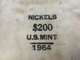 Vintage 1964 U S canvas bank bag $200 Nickels 2